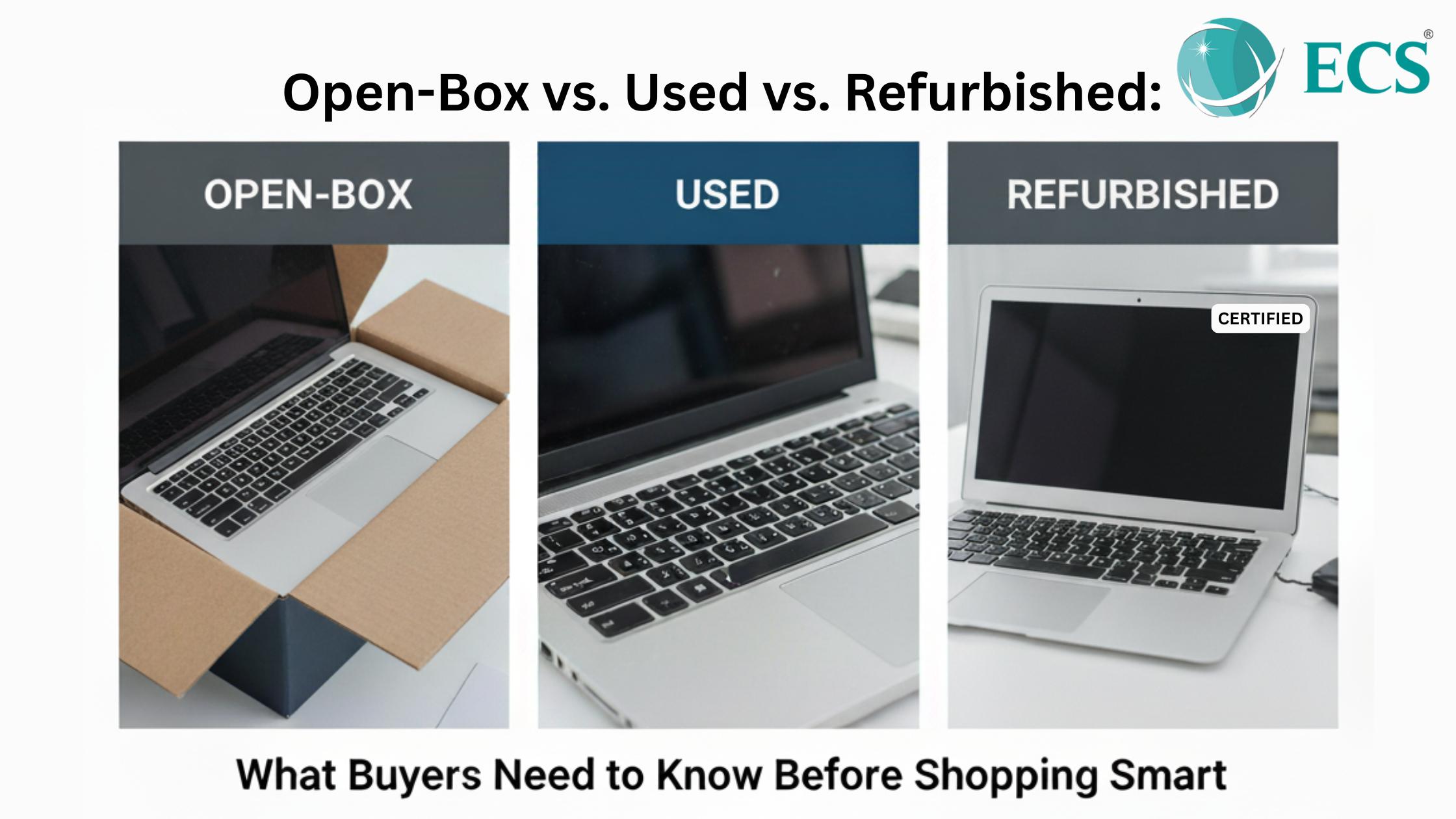 certified refurbished vs open box vs used electronics differences